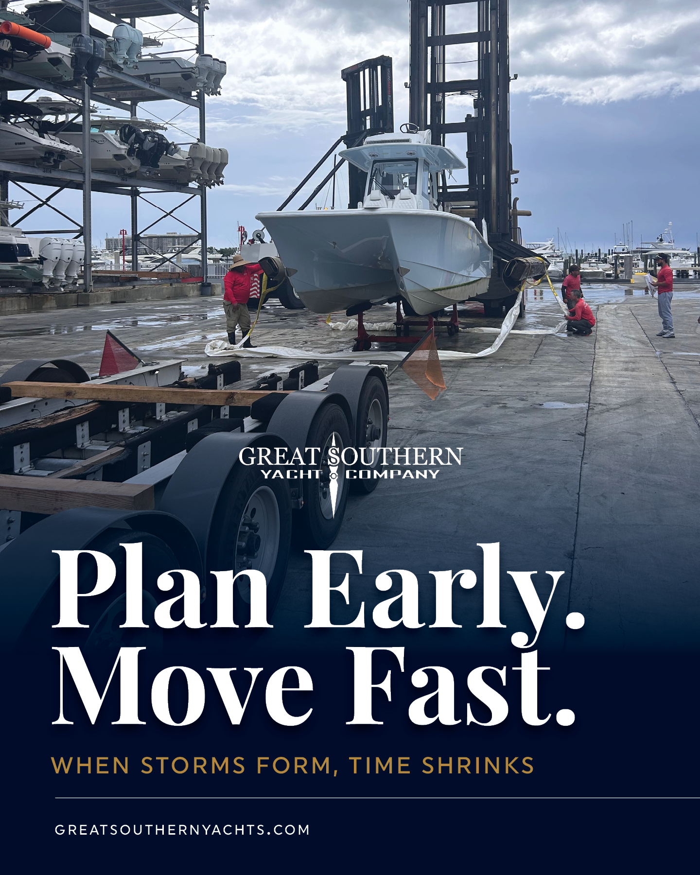 Gulf Coast timelines shift when storms develop quickly in the Gulf, so pre-book contingencies for towing, divers, and transport while schedules are flexible. A calm planning call now can save days when advisories start