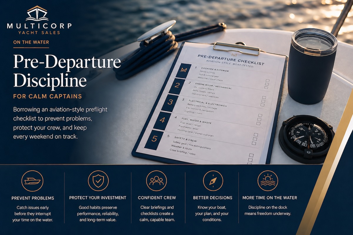 Pre-departure discipline for calm captains; borrow an aviation-style preflight checklist to catch the five issues most likely to ruin a weekend and download a ready-made template